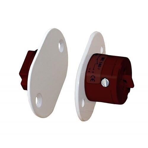 Alarmtech MC 140-F Magnetic Contact for Alarms and Access Control Systems, Recessed Mount, NC, Brass, White